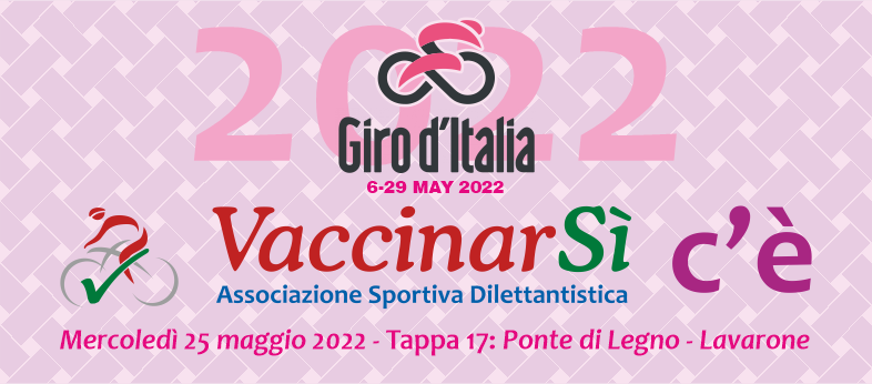 Illustrazione promozionale della partecipazione dell'Associazione Sportiva Dilettantistica VaccinarSì alla diciassettesima tappa del Giro d’Italia 2022